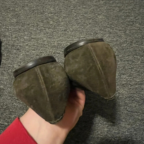 Burberry Olive Suede Ballet Flats, size 38 - Picture 7 of 9